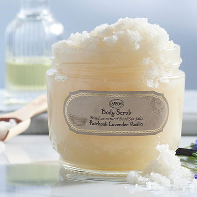 SABON สครับผิวกายแพชชูลี่ลาเวนเดอร์วานิลลา 320 กรัม / 600 กรัม