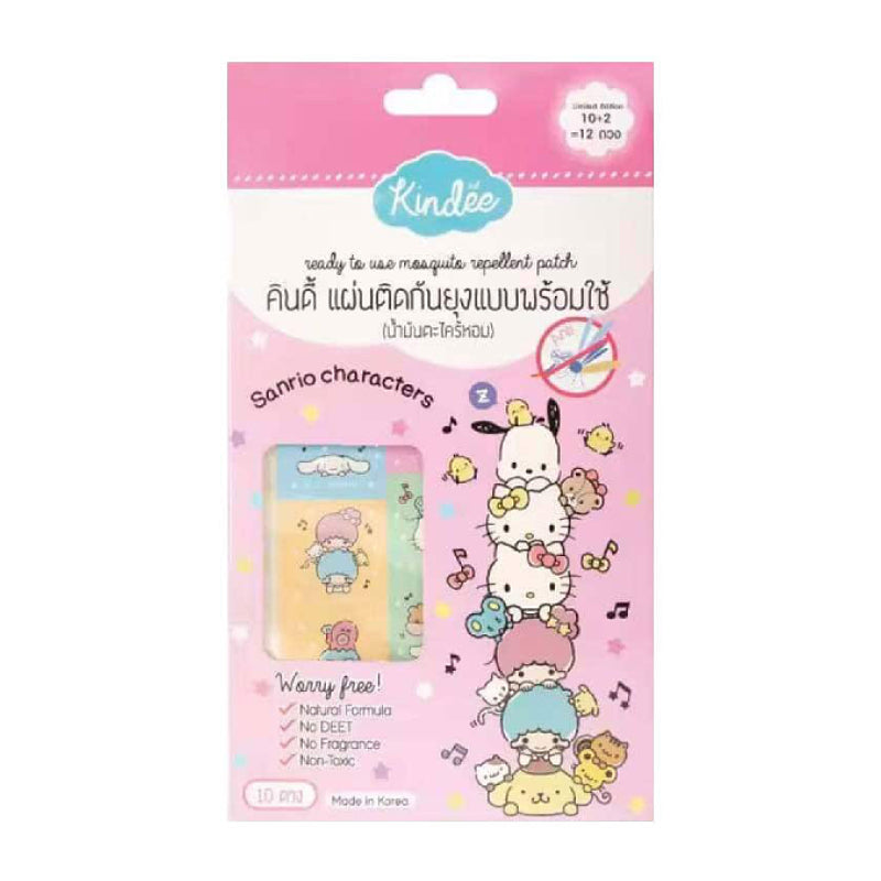 Kindee Miếng Dán Chống Muỗi Mosquito Repellent Patch Sanrio Characters 10pcs