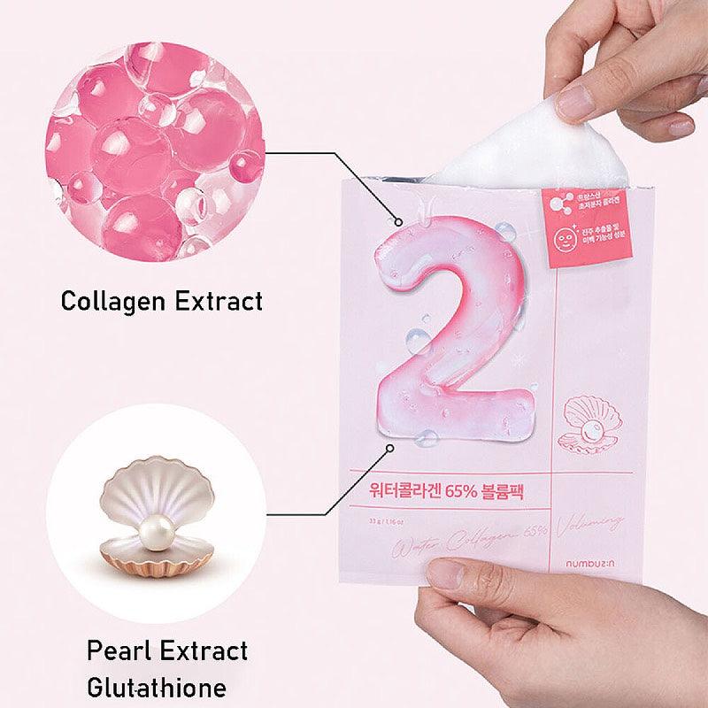 numbuzin No.2 Water Collagen 65% Voluming Sheet Mask 27ml x 4 - LMCHING Group Limited