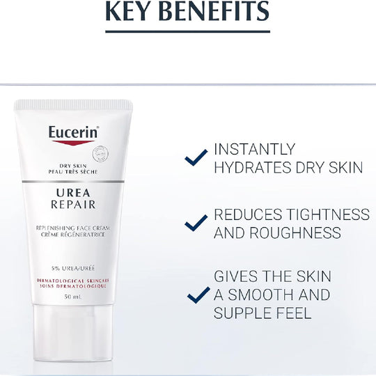 Eucerin Kem Dưỡng Ẩm Phục Hồi Da Urea Repair Replenishing Face Cream 50ml