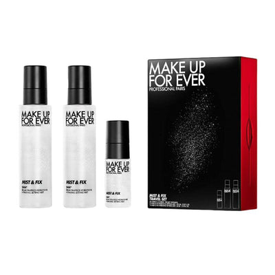 MAKE UP FOR EVER Mist And Fix Spray Fijador Hidratante 24 Horas, Set de Viaje (100ml + 100ml + 30ml)