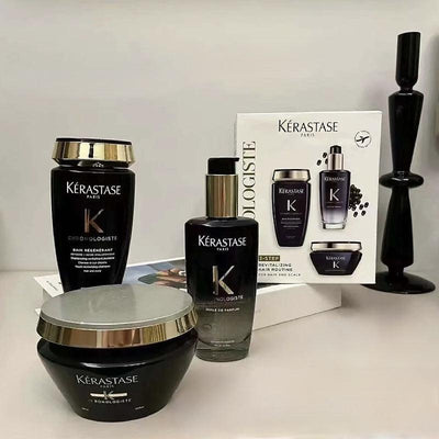 KERASTASE Chronologiste 3 Step Revitalizing Routine Set (Shampoo 250ml + Hair Masque 200ml + Hair Oil 100ml)