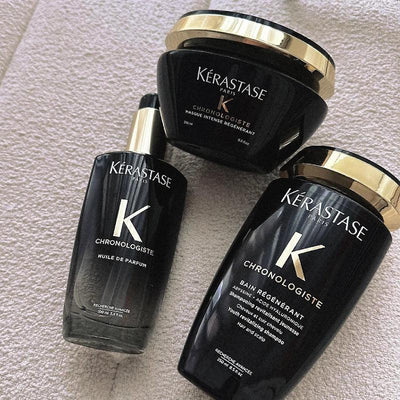 KERASTASE Chronologiste 3 Step Revitalizing Routine Set (Shampoo 250ml + Hair Masque 200ml + Hair Oil 100ml)