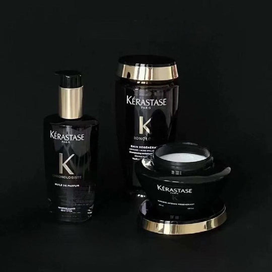 KERASTASE مجموعة روتين تجديد الشعر كرونولوجيست 3 خطوات (شامبو 250 مل + ماسك شعر 200 مل + زيت شعر 100 مل)