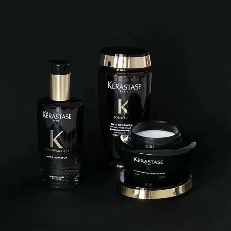 KERASTASE Chronologiste 3 Step Revitalizing Routine Set (Shampoo 250ml + Hair Masque 200ml + Hair Oil 100ml)