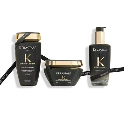 KERASTASE Chronologiste, Conjunto de Rutina Revitalizante en 3 Pasos (Shampoo 250ml + Mascarilla para el Cabello 200ml + Aceite para el Cabello 100ml)