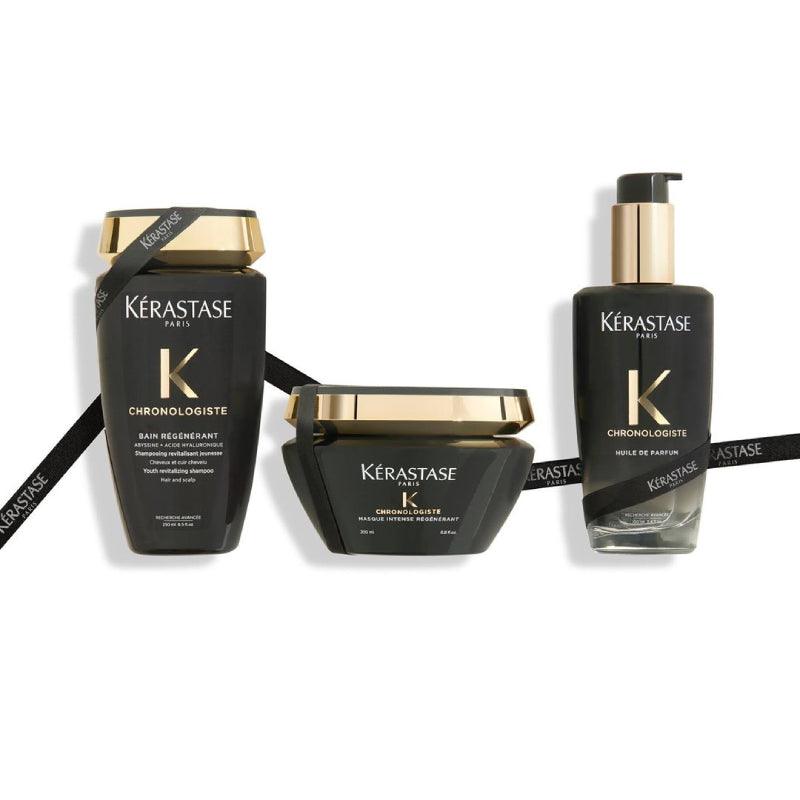 KERASTASE Chronologiste 3 Step Revitalizing Routine Set (Shampoo 250ml + Hair Masque 200ml + Hair Oil 100ml)