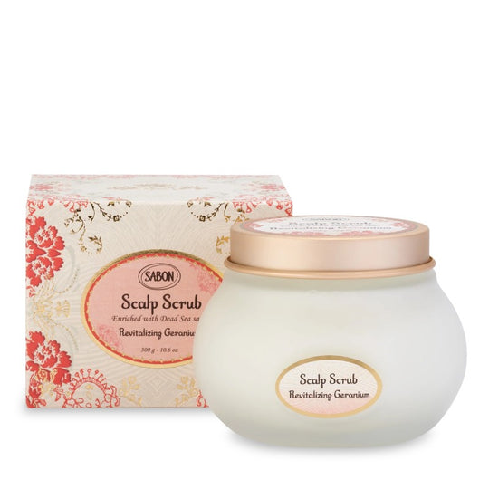 SABON สครับหนังศีรษะ เอนเนอร์ไจซิ่ง เจอเรเนียม 300 กรัม