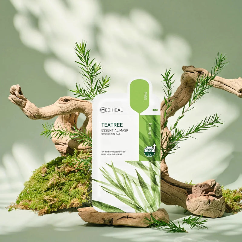 MEDIHEAL Mặt Nạ Dưỡng Ẩm Làm Dịu Da Và Ngăn Ngừa Mụn Tea Tree Essential Mask (Làm Dịu) 24ml x 15pcs