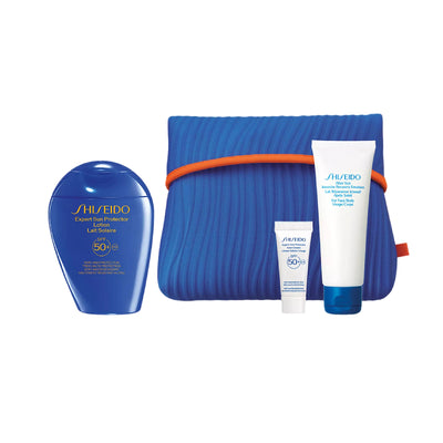 SHISEIDO Bộ Sản Phẩm Chăm Sóc Da Sun Protection Essentials Set (Kem Chống Nắng Body 150ml + Sữa Dưỡng Phục Hồi Da 75ml + Kem Chống Nắng Cho Da Mặt 5ml)