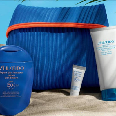 SHISEIDO Solskydd Essentials Set (Lotion 150ml + Emulsion 75ml + Kräm 5ml)