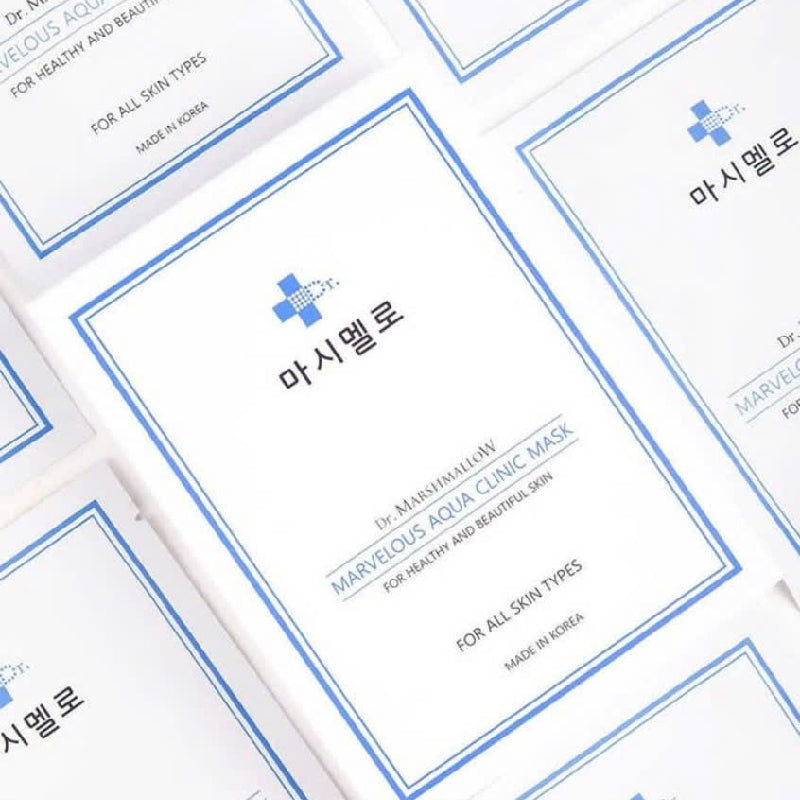 Dr. Marshmallow Mặt Nạ Dưỡng Ẩm Và Làm Trắng Da Marvelous Aqua Clinic Mask Pack 27ml x 10