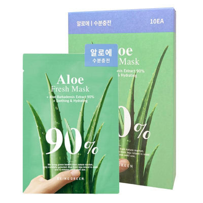 Bring Green Máscara Fresca Calmante e Hidratante de 90% de Aloe 20g x 10