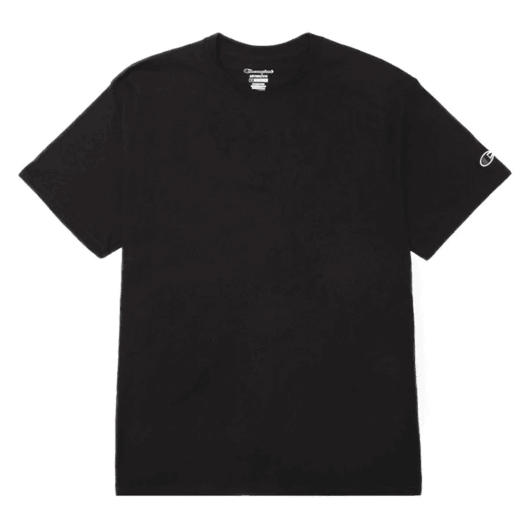 Plain black best sale champion shirt