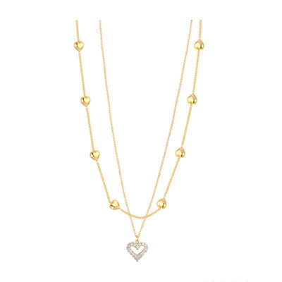 Модное простое двухслойное ожерелье в виде сердца 1 шт.