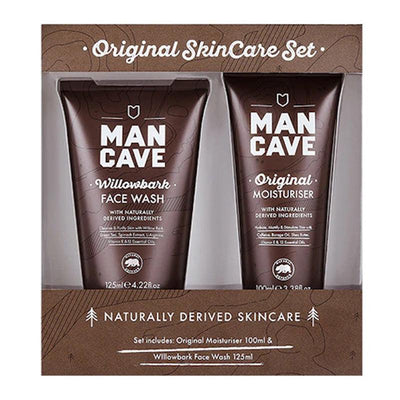 MANCAVE Original Para Homem Conjunto de Skincare (Creme para Rosto100ml + Lavagem de Rosto 125ml)