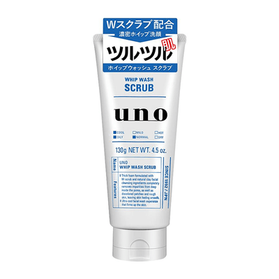 SHISEIDO UNO Whip Wash Scrub Men Gel de Limpeza Facial (Azul) 130g