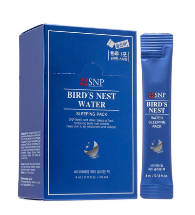 SNP Bird's Nest Water Pack masques de nuit - Hydratant 4 ml x 20