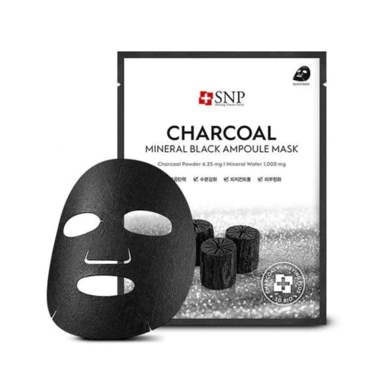 SNP Charcoal Mineral Black Ampoule Mask 25ml x 10