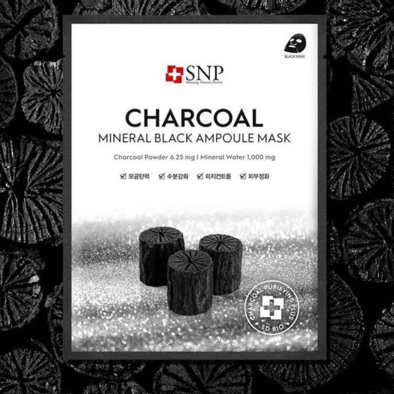 SNP Charcoal Mineral Mascarilla de carbón 25ml x 10