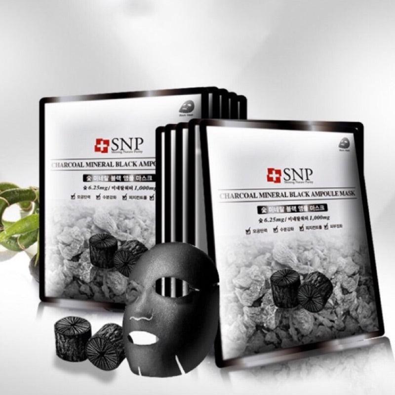 SNP قناع أمبولة أسود معدني بالفحم 25 مل × 10