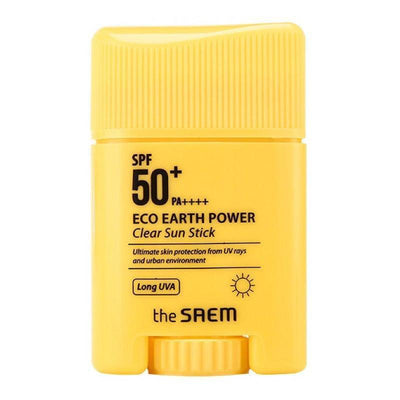 the SAEM Eco Earth Power Clear Sonnen Stick SPF50+ PA++++  16g / 22g